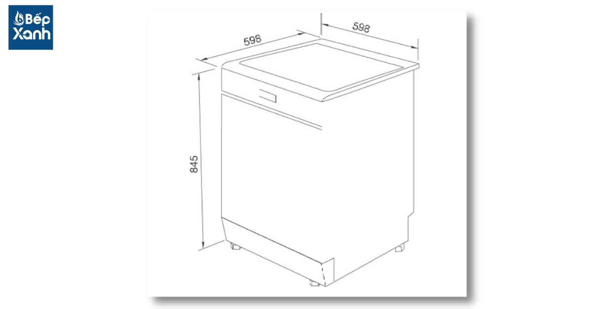 Kích thước của máy rửa chén malloca MDW-S10TFT