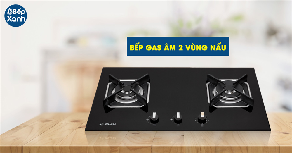 Bếp gas âm 2 vùng nấu