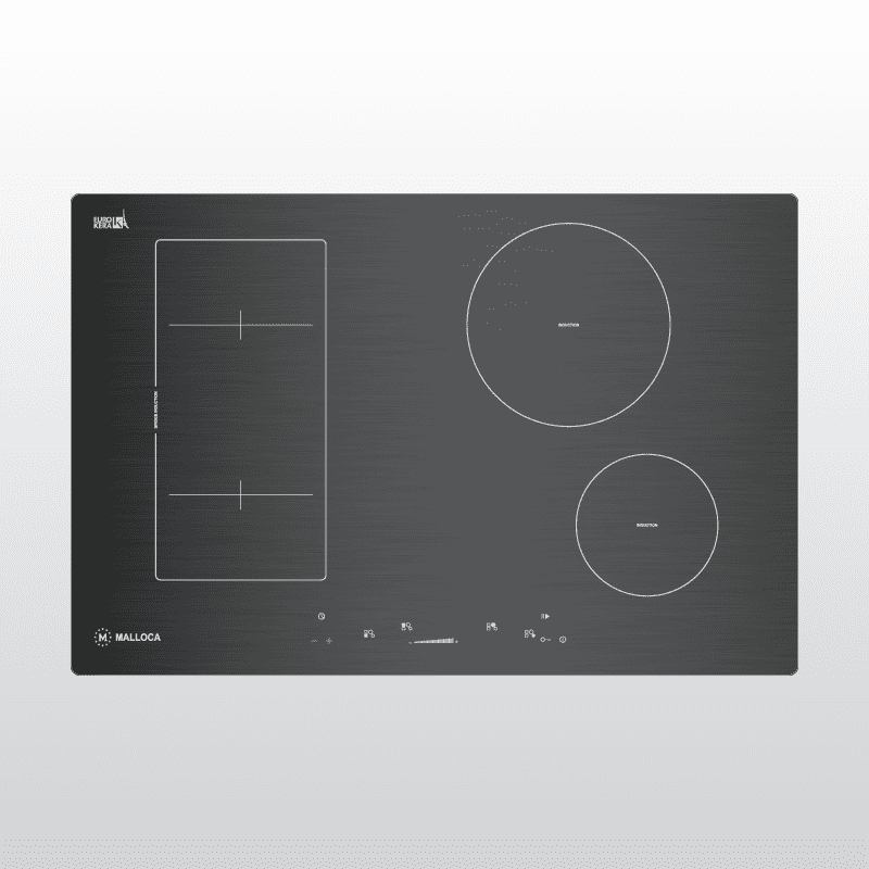 Bếp từ 4 vùng nấu Malloca MH 04I BM / Kính Eurokera, dạng xước Metalic kiểu mới