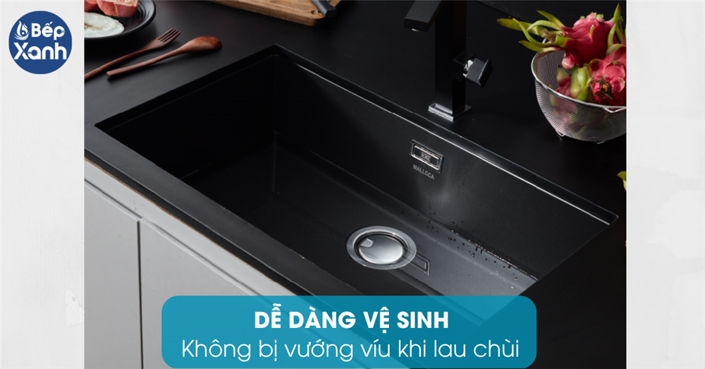 Chậu rửa chén âm Malloca dễ dàng vệ sinh