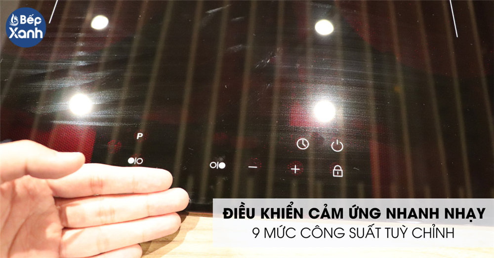Bếp điện từ Malloca 2 vùng nấu bảng điều khiển cảm ứng nhanh nhạy, chính xác
