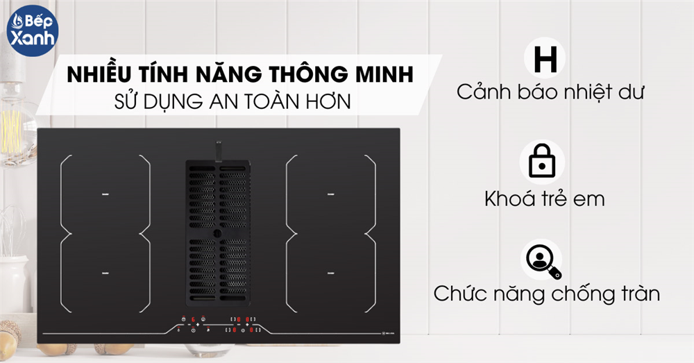 Bếp từ Malloca trang bị nhiều tính năng an toàn